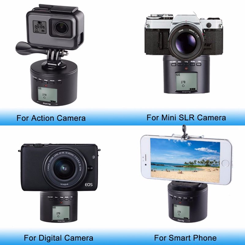 360 ° automaattinen kierto valokuvauksen viive gimbal gopro sankarille 9 8 7 6 5 max insta 360 yksi rx slr cam matkapuhelimen viiveajastin