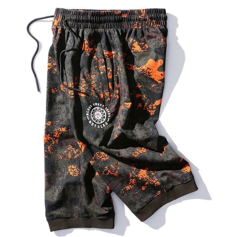 Plus size herrshorts sommarbyxor med elastisk midja tryck långa capri shorts herr stora storlekar kläder bermuda man 8xl 6xl 7xl 5xl