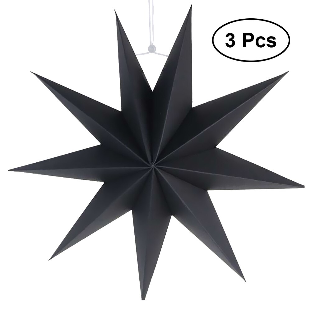 Paper Lamp Shade Handmade Star Lantern Lamp Accessory 30cm(Orange): Black 1