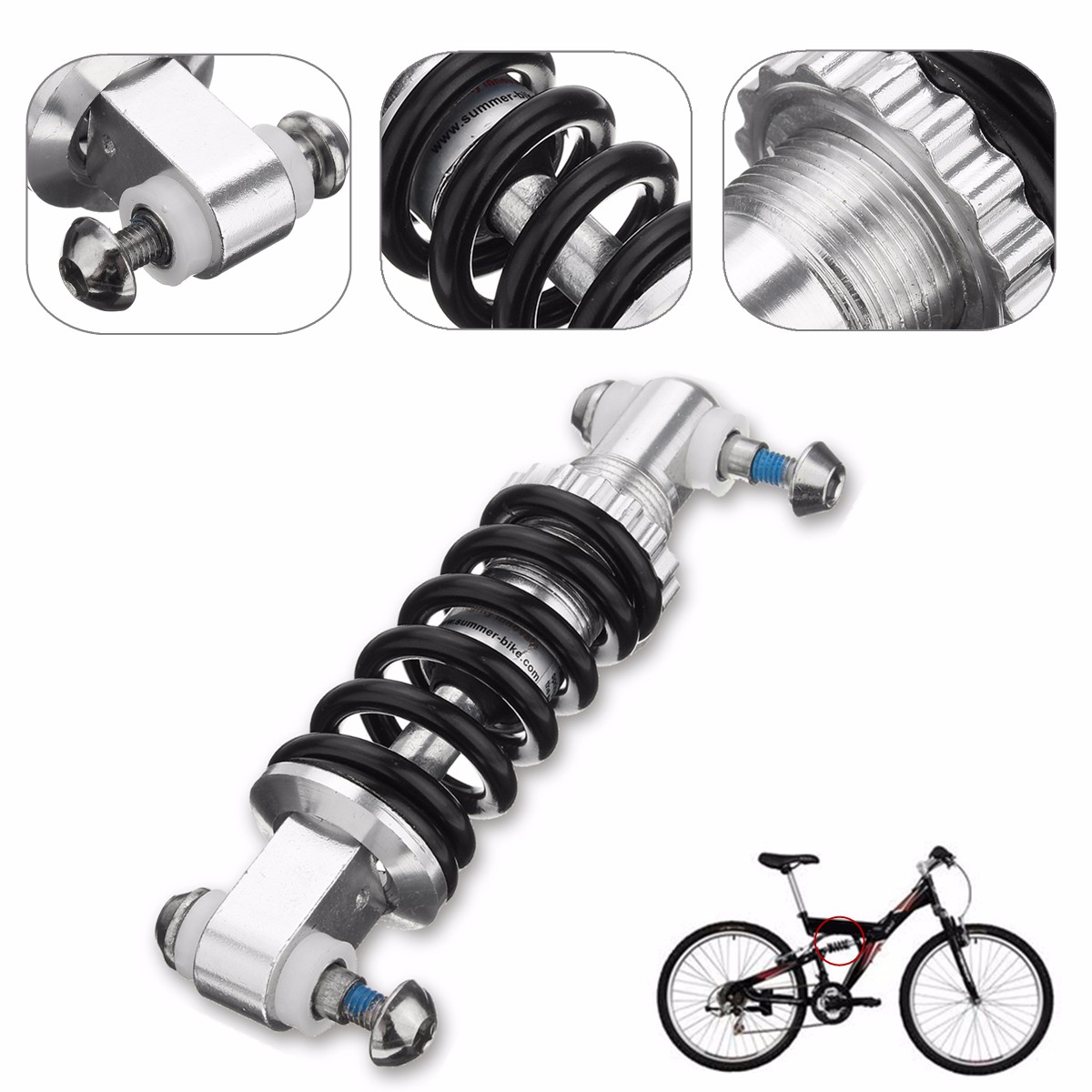 450LBS/in 125mm MTB Mountain Bike Shock Absorber Black Cycling Bicycle Rear Suspension Outdoor Bicycle Parts