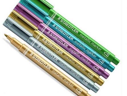 Metal silver gold marker pen for Greeting card invitation 10pcs