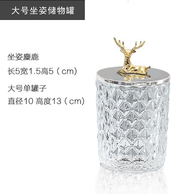 Retro Glass Storage Jars with Lid Candy Christmas Food Snacks Tea Spice Cereal Container Kitchen Storage Can Decoration: 7-L-10X13cm