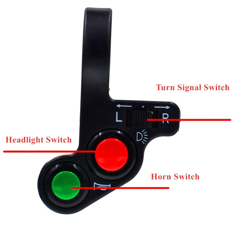 Tres-en-uno de manillar de la motocicleta interruptor bicicleta eléctrica claxon para moto las señales de giro en/botón interruptor de la luz de piezas de la motocicleta