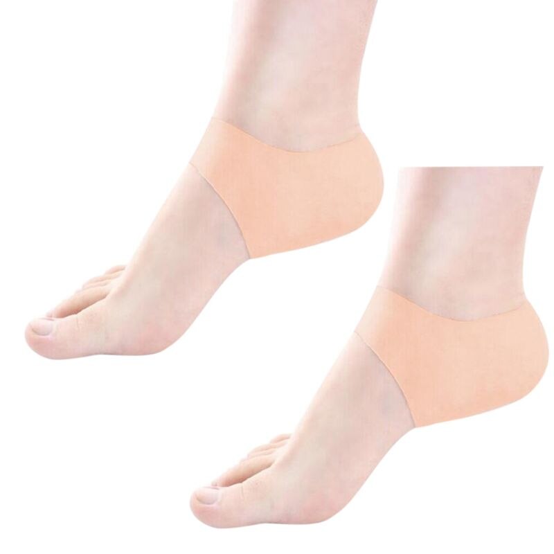 2Stck Silikon Gel Feuchtigkeitsspendende Plantarfasziitis Ferse Socken unisex Fuß Protektoren Schuh Kissen Geknackt Schmerzen Linderung Einsätze Pads: nackt Nein Loch