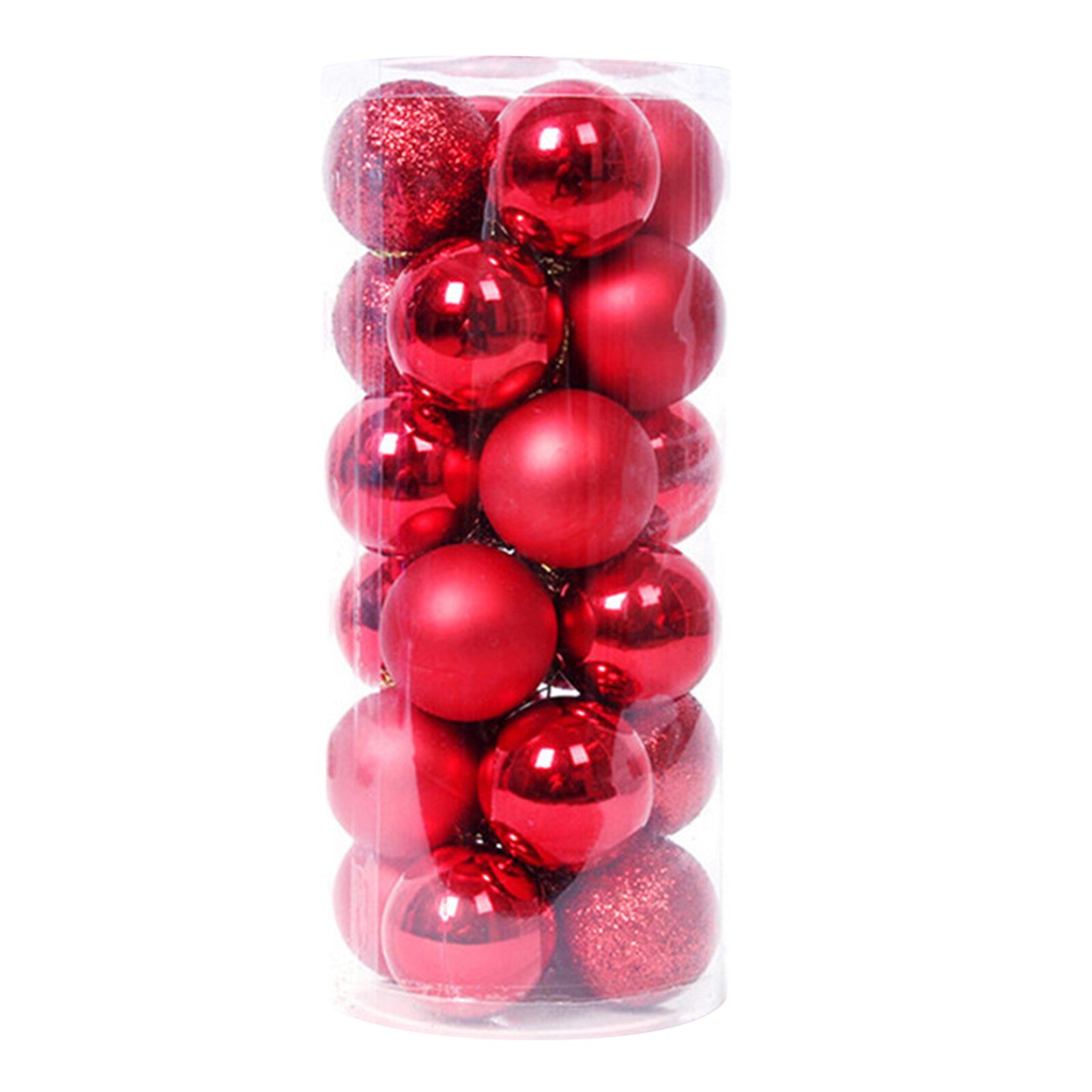 24 Stks/set Kerstballen Kerstboom Decoraties Kerstballen Party Wedding Hanger Thuis Ornament Decor 2022 Jaar Navidad * 58: Red