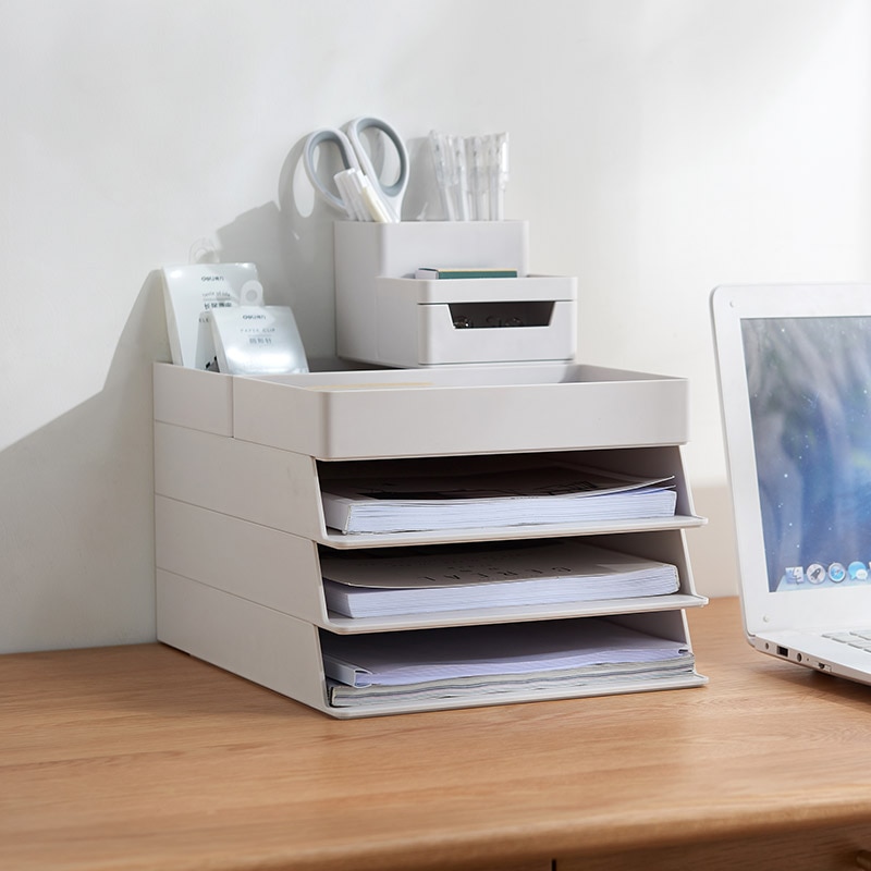 Kontorartikler multifunktionel desktop stationery organizer overlejret  a4 papirholder fil opbevaringsboks