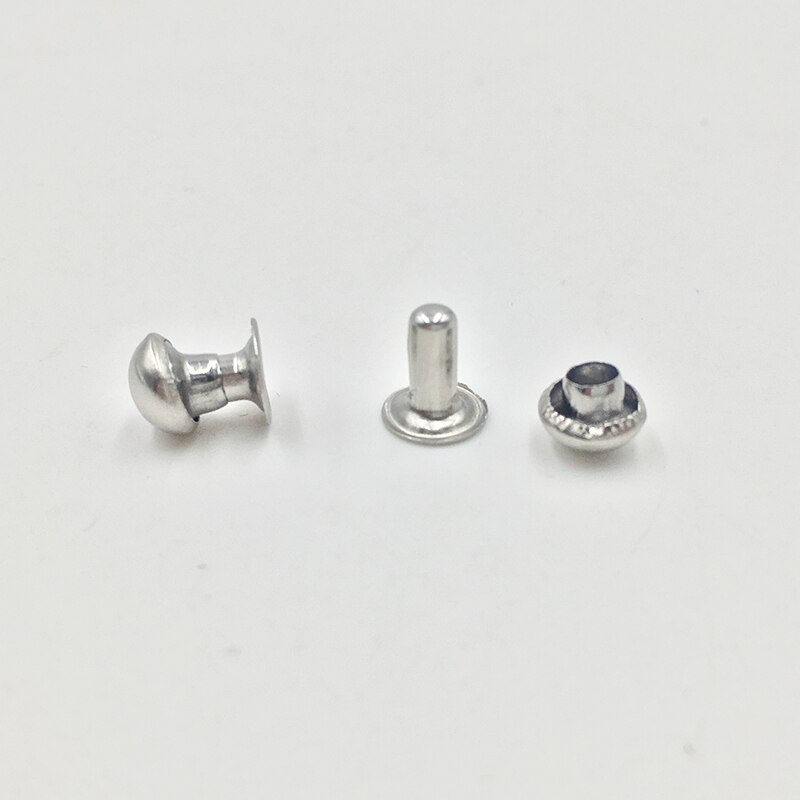 200 sæt 6 x 6mm rustfrit stål svampe runde pignitter nitter punk lædertøj nitter puramud til stoftaske sko