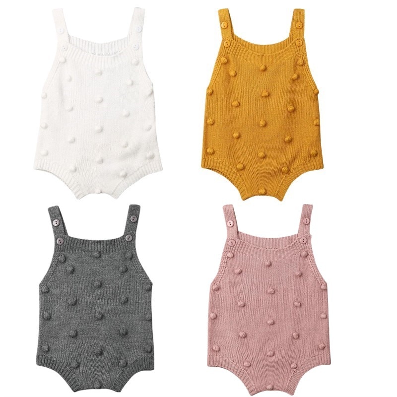 Knit Bodysuit Baby Boy Meisje Rompertjes Solid 4 Kleuren Mouwloze Jumpsuit Romper Katoenen Kleding Outfit