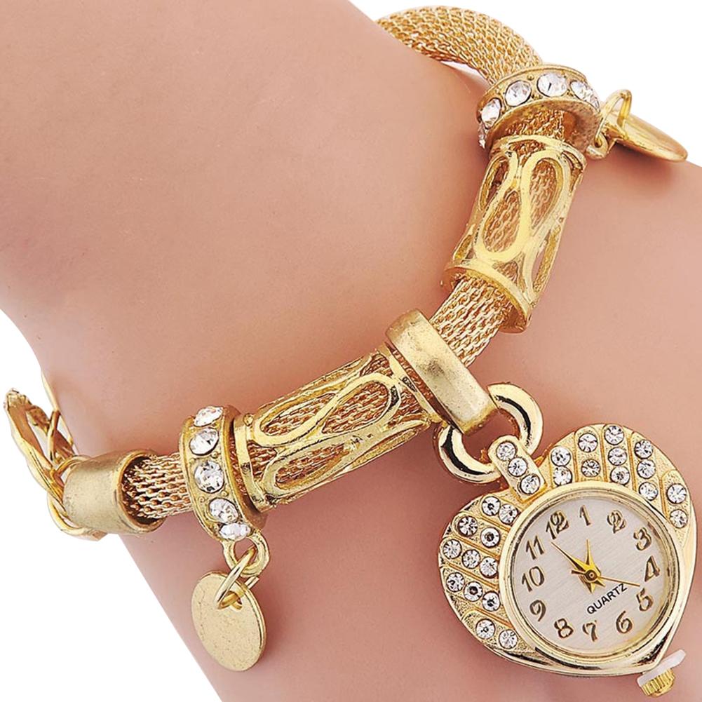 Women's Love Heart Bracelet Watch Charm Band Analog Quartz Wrist Watch