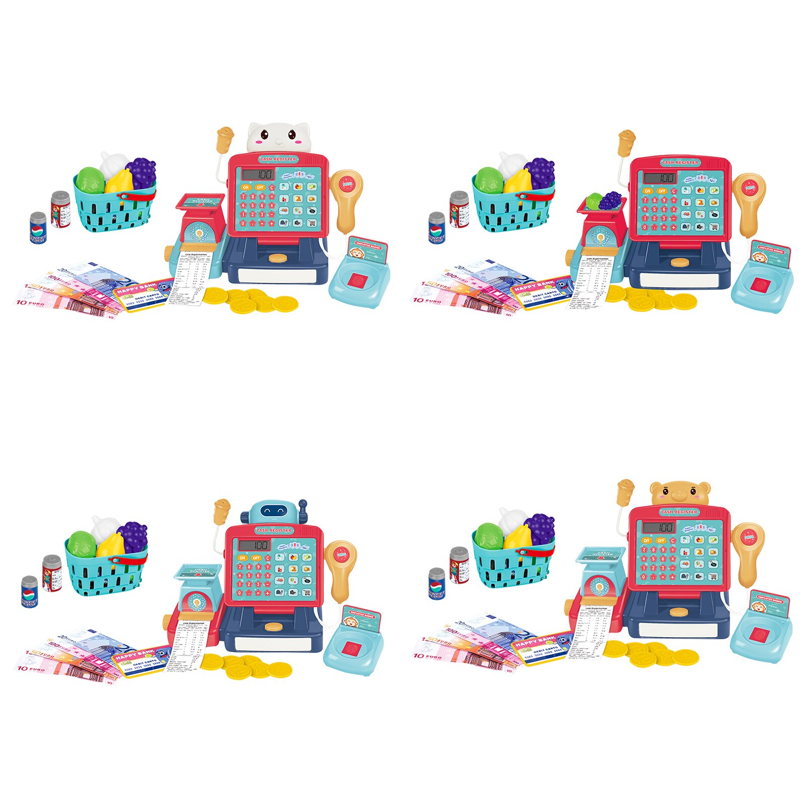 Caisse Enregistreuse Jouets Ensemble Calculatrice Scanner Semblant Jouets Avec LED Affichage Interaction Parent-enfant Pour Faire Semblant de Jeux de Rôle