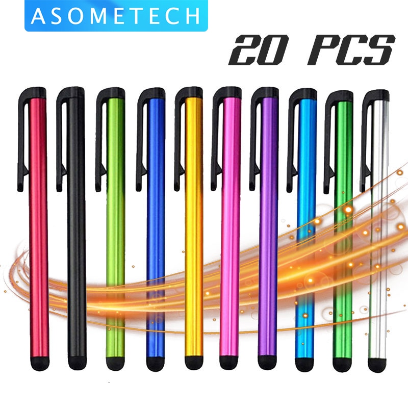 20 Pçs/lote Capacitive Touch Screen Stylus Pen Para IPad Air Mini Para Samsung iphone xiaomi Universal Tablet PC Telefone Inteligente Lápis