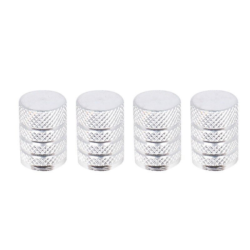 4PCS Ventil Kappen Aluminium Legierung Autos Reifen Ventil Stem Abdeckungen für Motorräder Lkw Bikes Schrader Ventil Kappen Fahrrad Zubehör: TYPE C - Silver