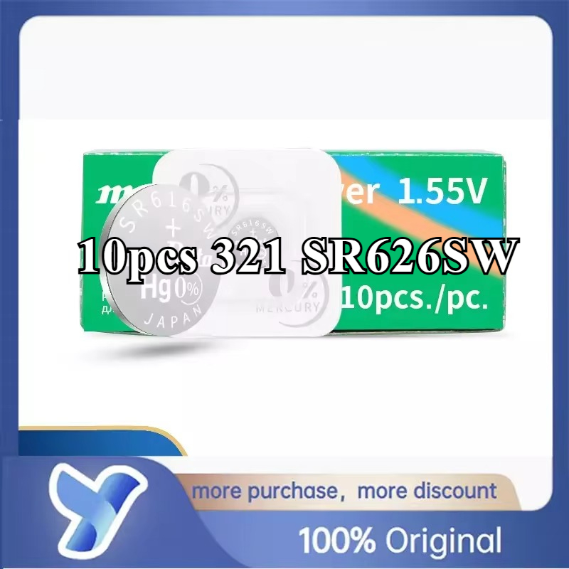 10pcs 377 364 371 321 394 395 317 335 362 SR516SW SR616SW SR716SW SR916SW SR626SW SR621SW SR920SW 1.55V Murata Battery Capacitor: Red