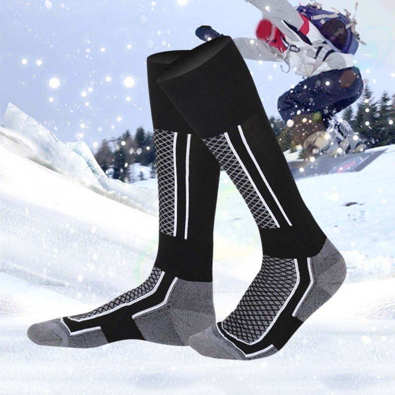 Vinter termisk skisokker tykkere bomuld varm sports sokker snowboarding cykling drenge pige skiløb vandrestrømper benvarmer