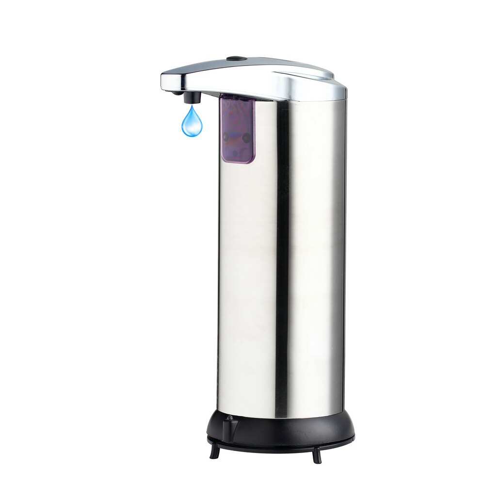 KEMAIDI Modern Automatic Sensor Soap Dispenser Stainless Steel Hands Free Touch Sanitizer Dispenser for Kitchen/Bathroom Set