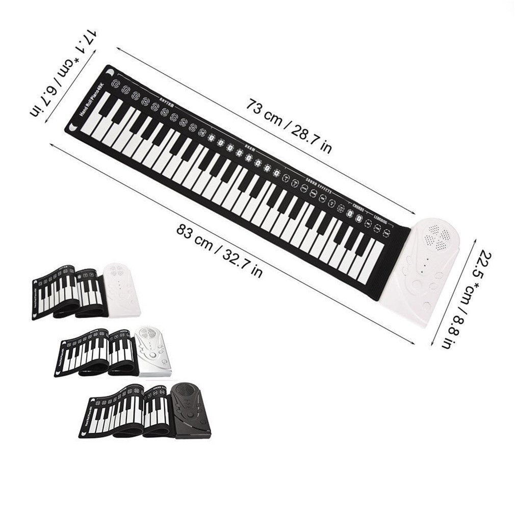 Acordeón plegable de 49 teclas para niños, Piano Electrónico principiante, instrumentos de iluminación musical para niños, para fanáticos de la música