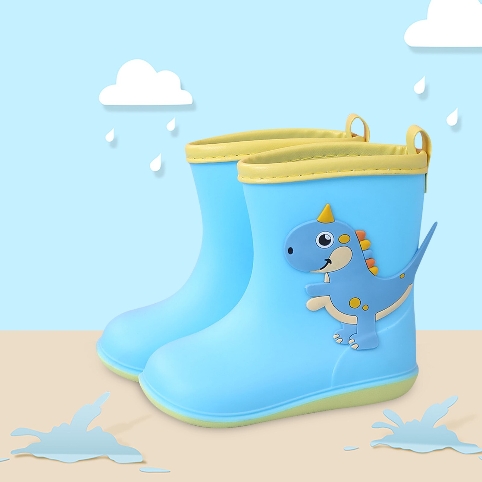 Classic Children's Shoes PVC Rubber Kids Baby Cartoon Shoes Water Shoes Waterproof Rain Boots Toddler Girl Rainboots