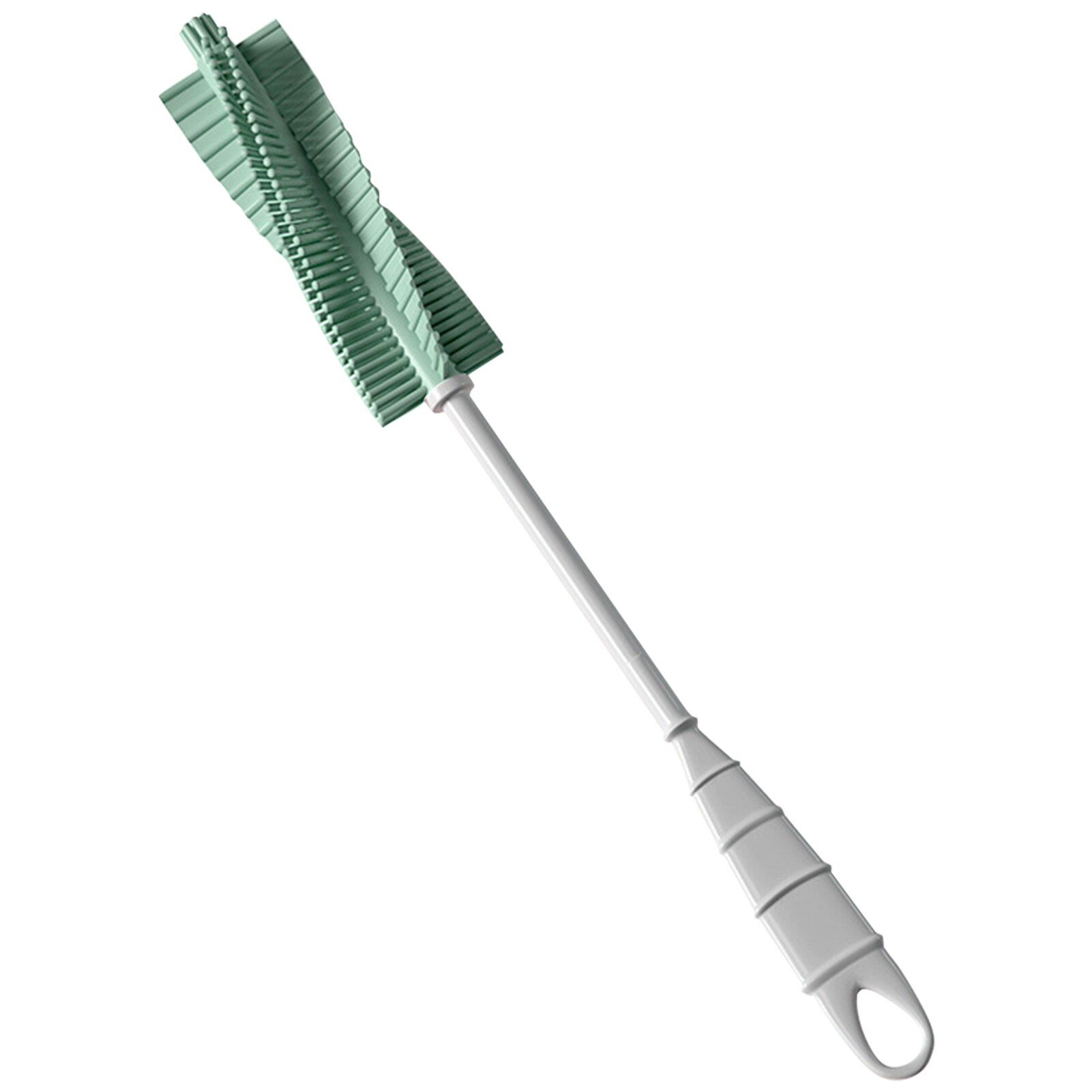Flaskebørste rengøringsværktøj holdbart blødt silikone langt håndtag høj temperaturbestandig fleksibel smal hals beholder vask: Grøn