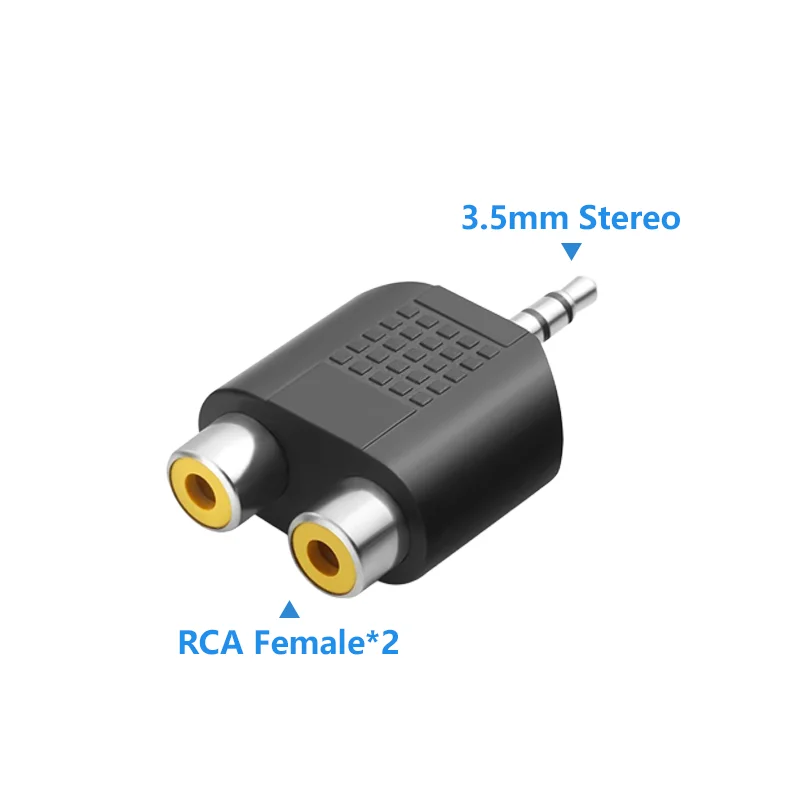 RCA Female Socket Turn 3.5MM Stereo Plug Audio Adapter 6.3MM Stereo Plug To RCA Socket 2 in 1 Stereo Connector ﻿: Ivory / 5-9Pcs