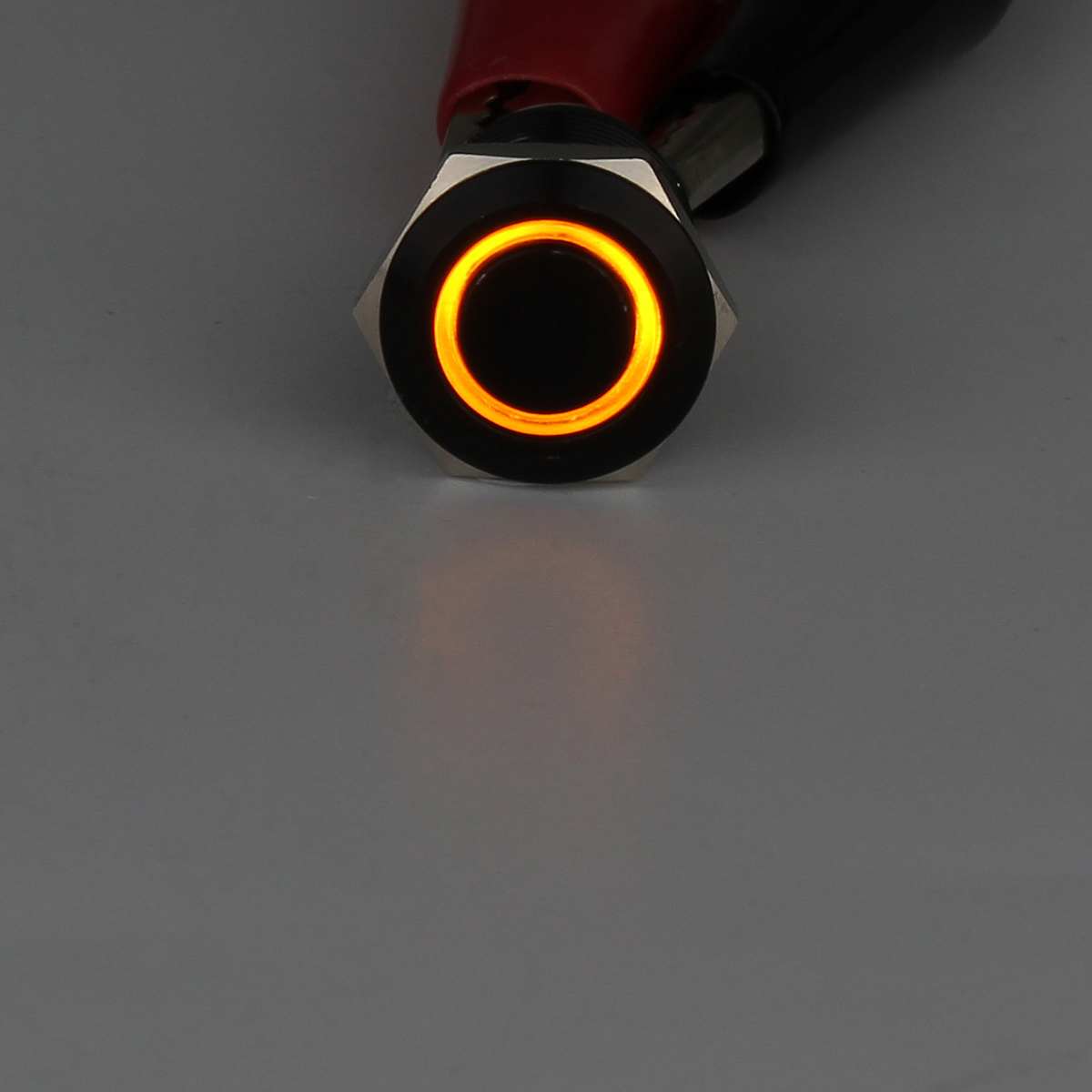 Negro, 4 pines, 12mm, luz LED, botón pulsador de Metal, interruptor momentáneo impermeable, 12V, interruptores para coche, electrónica: YELLOW