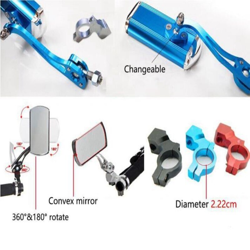 Espejo retrovisor para bicicleta eléctrica, accesorios de equipo reflector, manillar, de seguridad