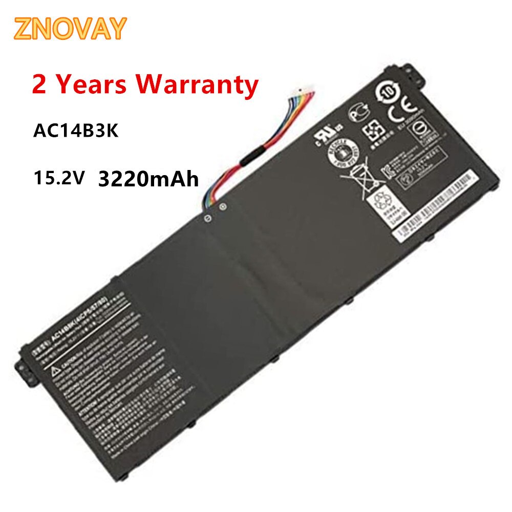 Batería para portátil AC14B3K, para Acer Aspire R3 R3-131T R5 R5-471T R5-571T, 15,2 V, 48.9WH/3220mAh