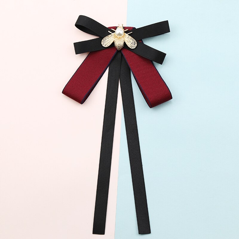 Wit overhemd, strik, damesstropdas, collegestijl, britse damesstropdas, zoete streamer, lint, strik, bloemensieraden: Wijnrood-blauw