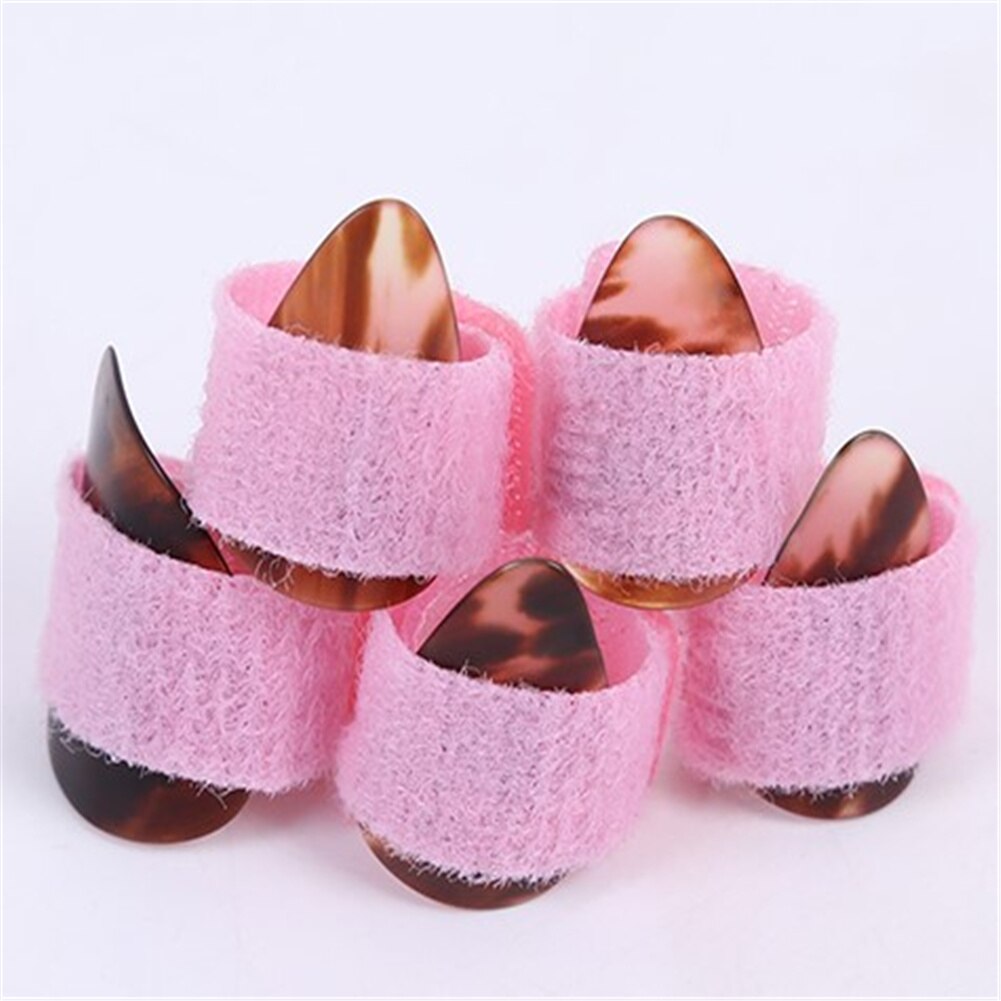 Guzheng Nail Cover Adjusted Size Tape-Free Breathable Velcro Guzheng Finger Protector for Adult Children Practice Protection: Pink