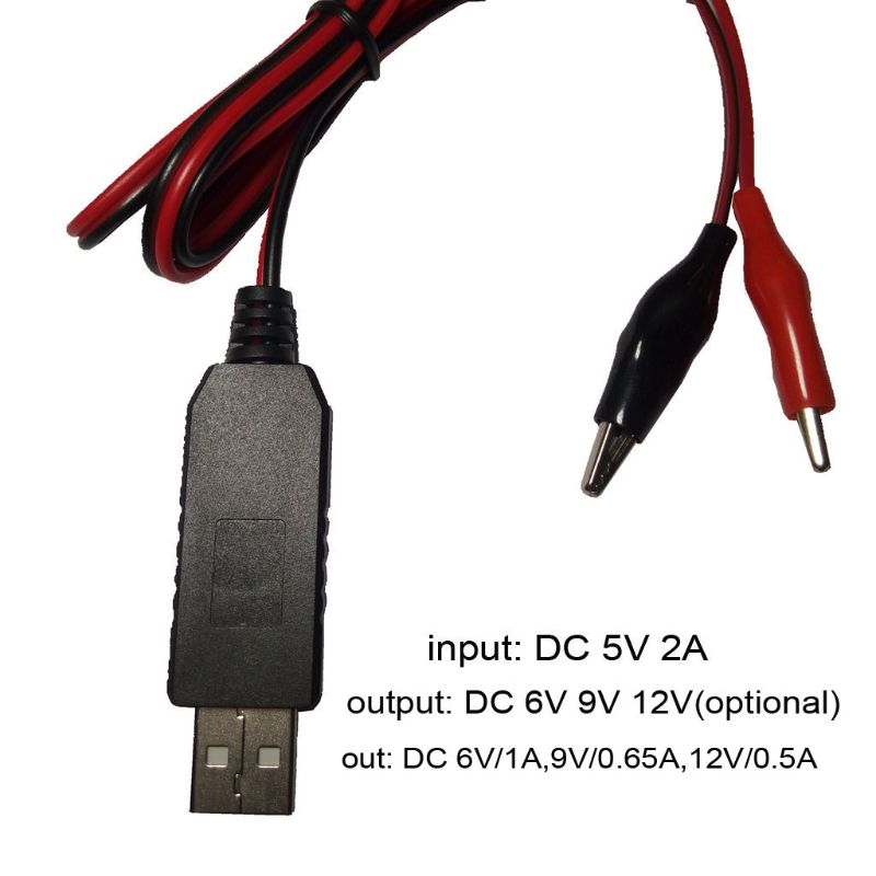 Dc 5V Boost Naar Dc 6V 9V 12V Usb Voltage Step Up Converter Kabel Voeding koord Met Clip Voor Multimeter Led Licht En Meer