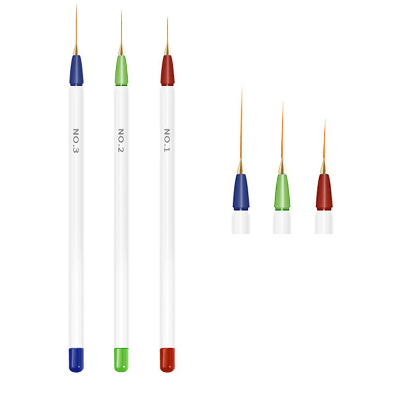 3 teile/satz Super Weiß Nagel Kunst Liner Malerei Stift DIY Acryl UV Gel Pinsel Zeichnung Bausatz Blume Linie Netz Manikübetreffend werkzeug