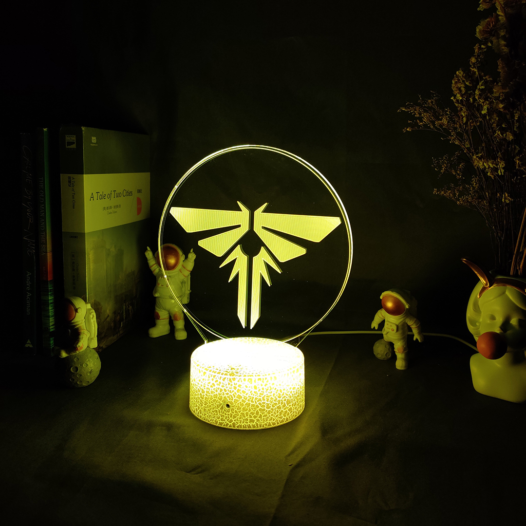 Game The Last of Us-señal de luz 3D, lámpara de noche, decoración de escritorio para habitación de PC, LED intermitente, configuración alimentada por USB, genial, arte de mesa