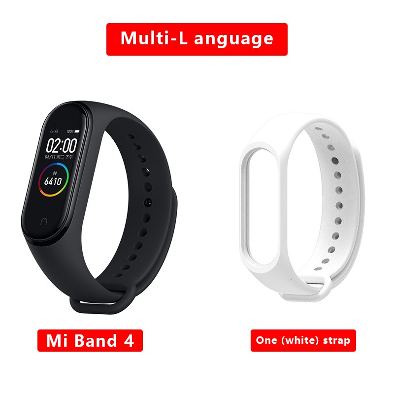 Xiaomi MiBand4 Fitness Tracker 0.95Color AMOLED 5.0 Smart Bracelet Monitor 50m Waterproof 135mAh up to 20Days Activity Tracker: white