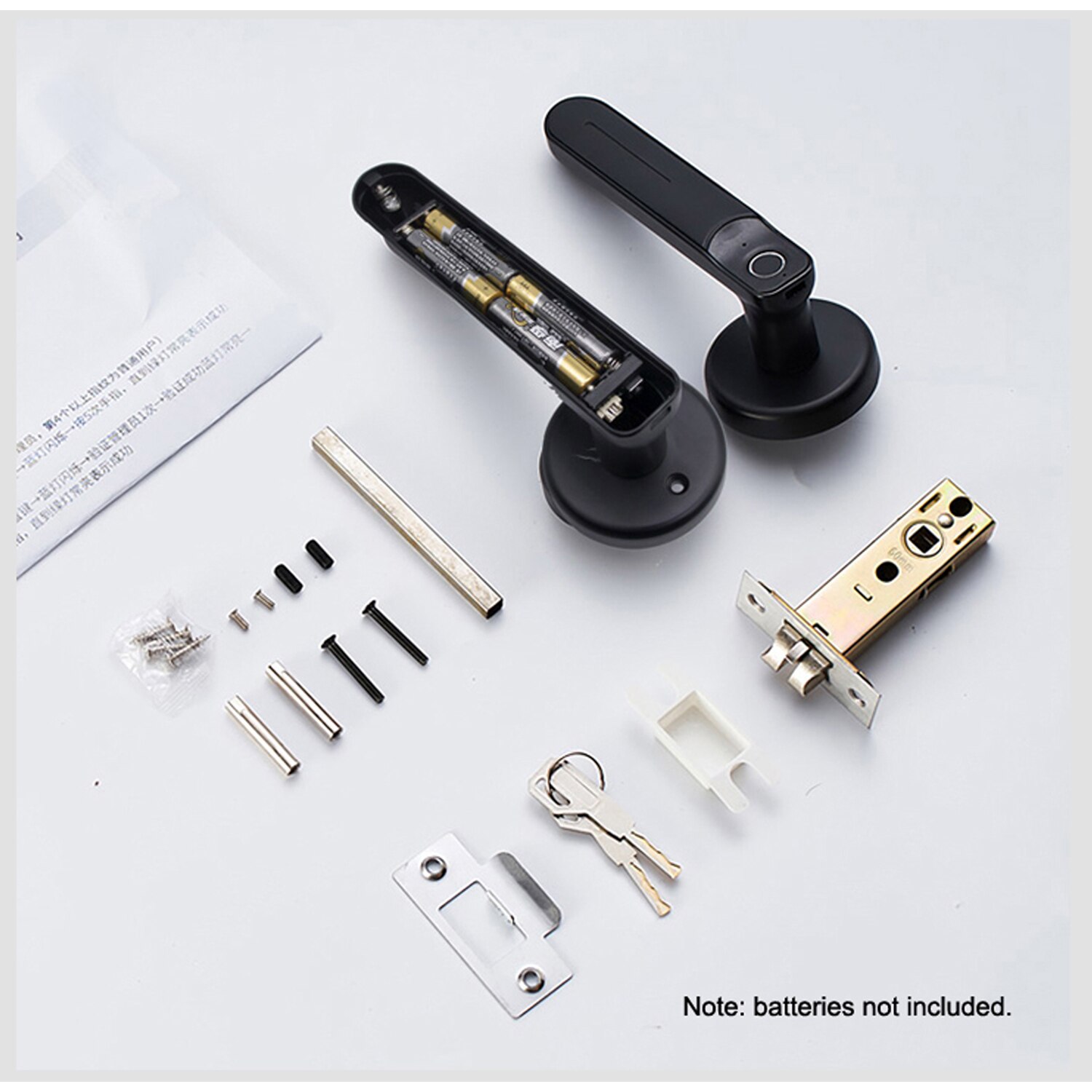 WAFU Fingerprint Handle Key Door Lock for Room Office Smart Lever Door Knob Zinc Alloy Fingerprint Handle Lock WF-017