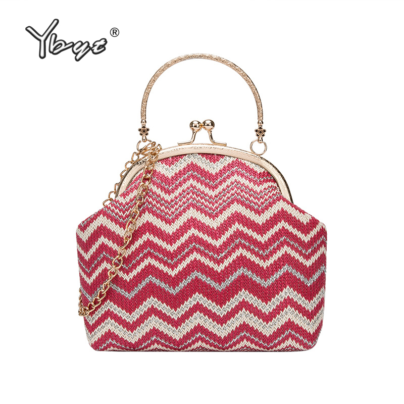 YBYT nacional paja bandolera para mujeres bolsos de lujo Bolsos De Mujer patchwork mujer cadena bolso de hombro