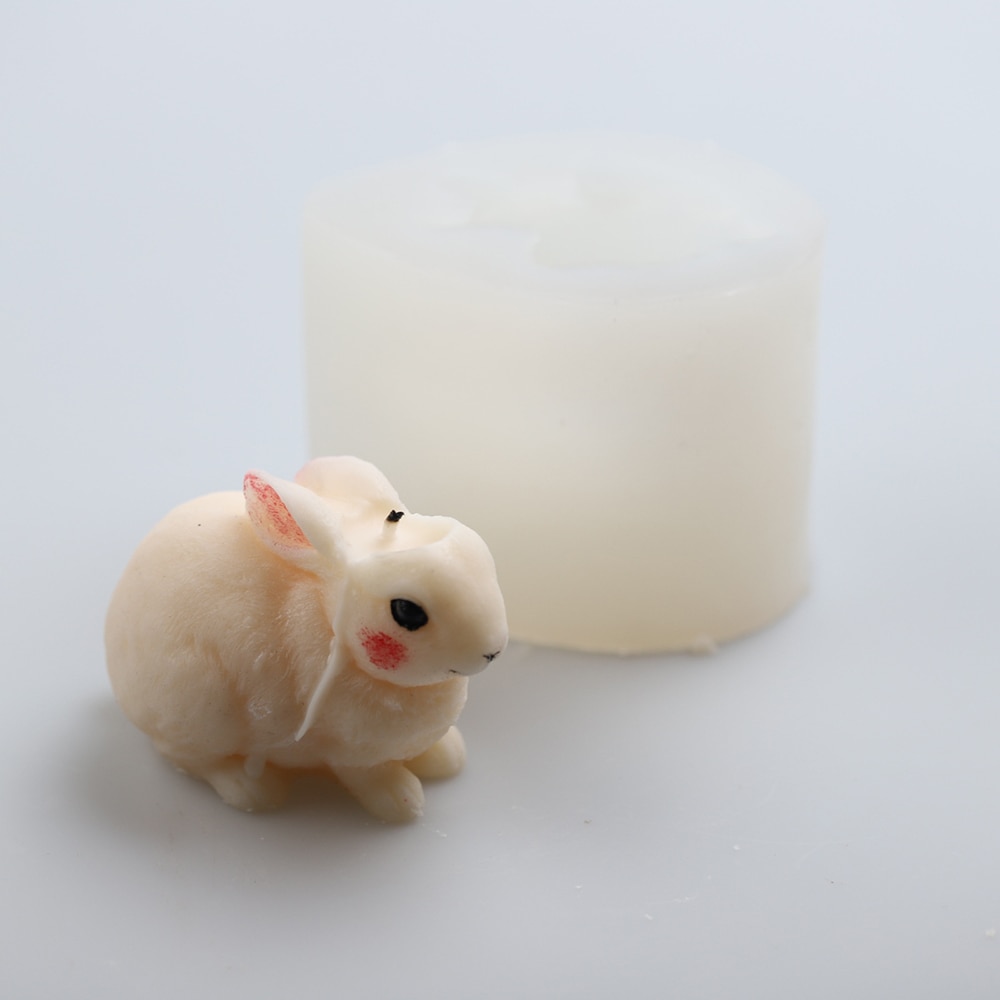Simpatici stampi per candele coniglietto 3D coniglio stampo in silicone stampi per dolci aroma fai-da-te sapone argilla polimerica intonaco resina epossidica stampi per candele