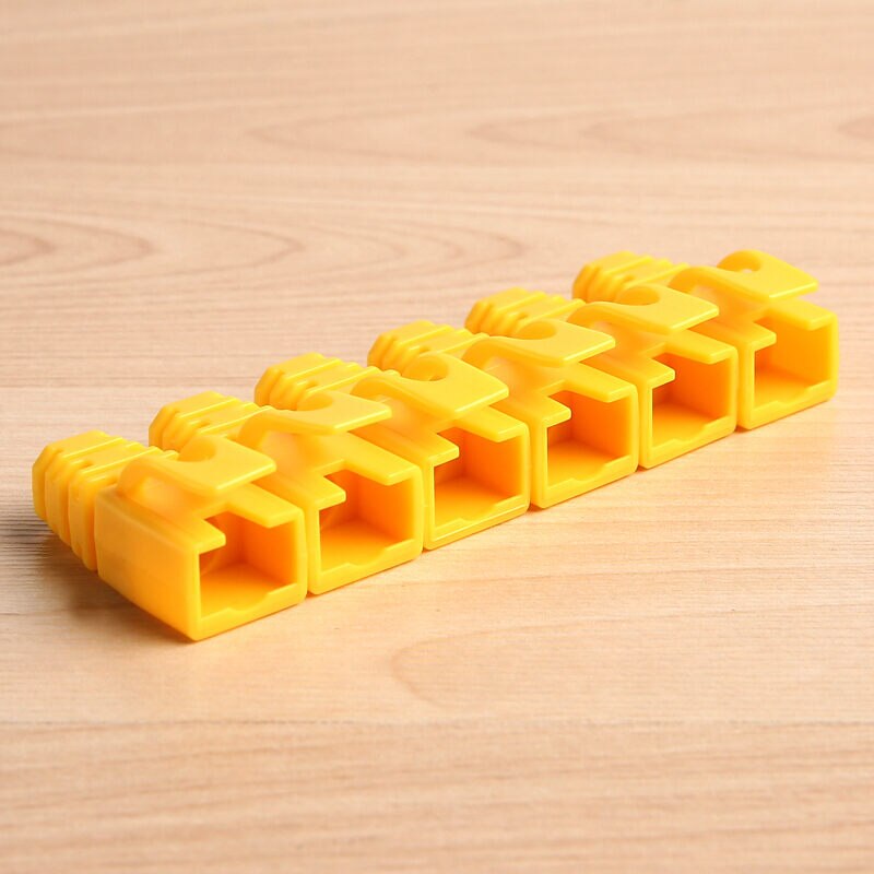 AMPCOM RJ45 Ethernet Network Cable Strain Relief Boots Cable Connector Plug Covers for CAT5 CAT5e CAT6 (Plastic): 100pcs / Gold