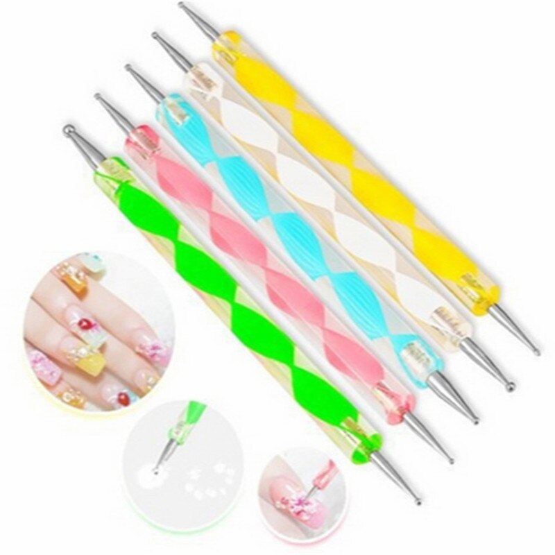 5pcs/set Nail Dotting Pen Set Nail Art practical Tool Dot kit Acrylic Handle Dotter dots for manicure rhinestone picker
