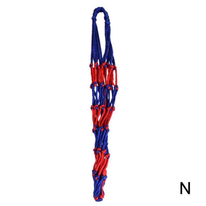 1pc fußballnetztaschen aus nylon, robuste aufbewahrungstaschen, einzeltragetaschen, ball-, basketball- und outdoor-sportartikel, tragbare fußballausrüstung, volleyball  i7 0: Rot blau 