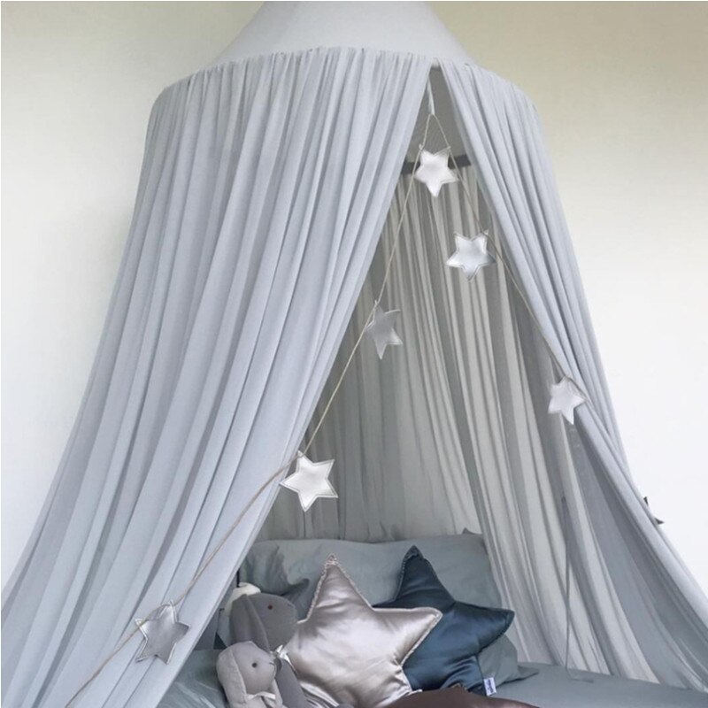1pc 50cm nordisk stil prinsessa spets barn barnsäng baldakin gardin rum myggnät sängkläder rund kupol barn lek tält hus inredning