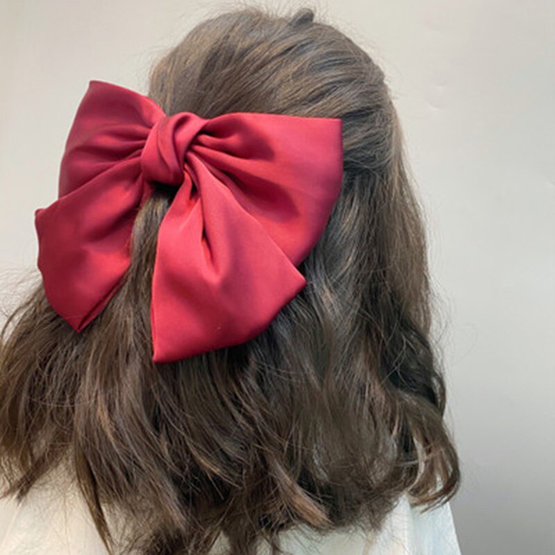 JIOFREE Ribbon Hairgrips Big Large Bow Hairpin For Women Girls Satin Trendy Ladies Hair Clip Cute Hair Accessories