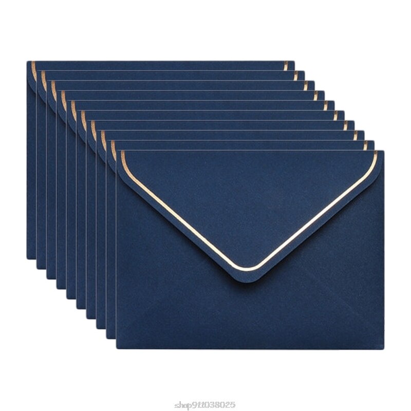 Stamping Blessing Simple Greeting Card Matching Envelope Message Card Birthday Greeting Set of 10 Ets Mar03 21: Blue