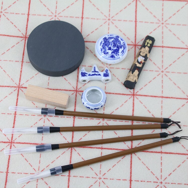 Chinese Traditional Calligraphy Set for beginners Scholar's Four Jewels Regular Script Calligraphy Writing Brushes pen Set