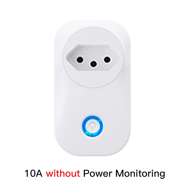 FrankEver Wifi Smart Socket 10A 16A with Power Monitoring Surge Protector for Israel India Brazil Italy UK EU AU Smart Plug: Brazil 10A