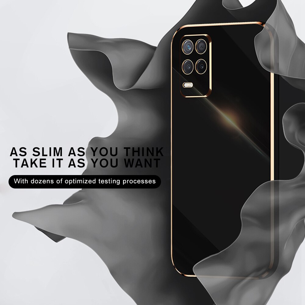 Electroplating Straight Edge Protective Case For Oppo Realmy 8 Pro Anti-Knock Back Cover For Realmi 8 Realmy8 8Pro 4G 5G Fundas