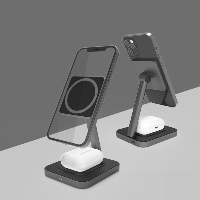 2-- in- -1- wireless-ladegerät mit , 15w schnelllade-ladestationen für sicheres iphone 12, 12 pro, , 12 pro max und ,12 mini.
