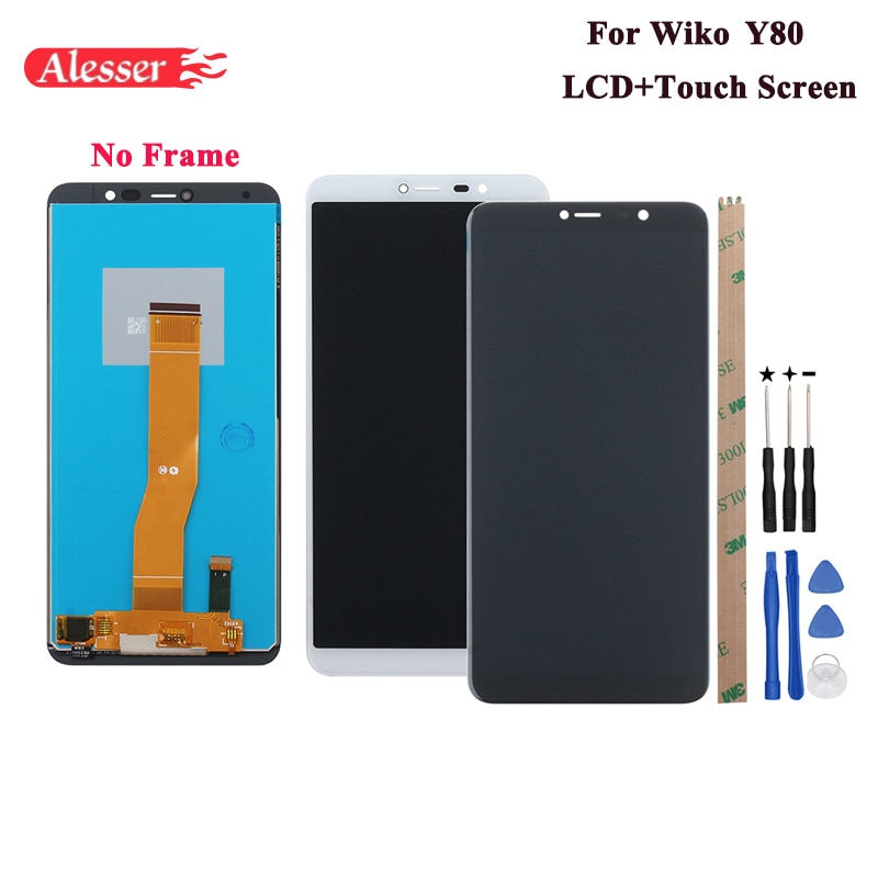 Alesser For Wiko Y80 LCD Display+Touch Screen Tested Assembly Repair Parts With Tools And Adhesive For Wiko Y80 Phone 5.99''