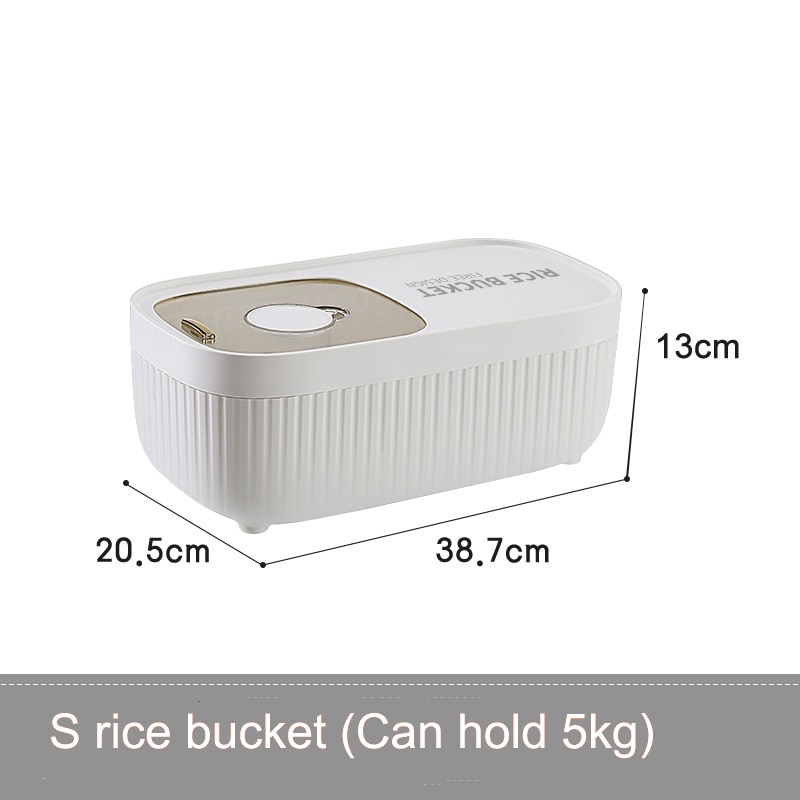 Keuken Container 15Kg Emmer Nano Insect-Proof Vochtbestendige Rijst Doos Graan Verzegelde Pot Thuis Opslag Huisdier hondenvoer Winkel Doos: S white