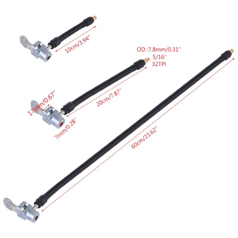 Mandrin à Air verrouillable avec tuyau d&#39;air et Valve de pneu Standard, adaptateur de tuyau de gonfleur d&#39;air à filetage fin, connexion à verrouillage par torsion