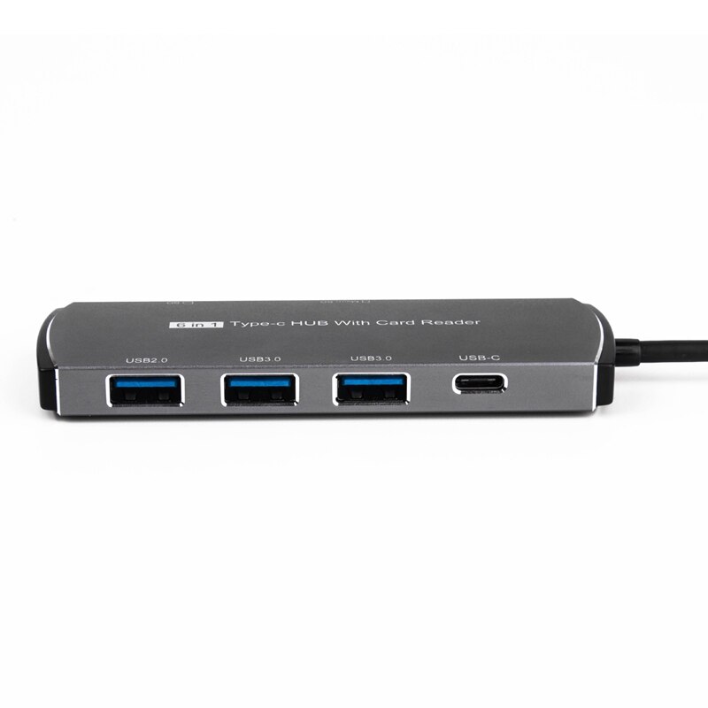 6 In 1 Type C Hub Extender Docking Station Usb Multifunctionele Type-C Hub Hub Geschikt Voor Pc Laptop