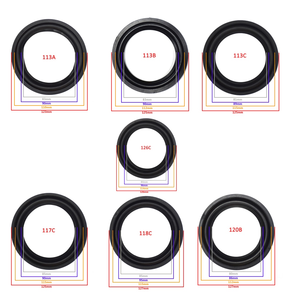 5 inch Rubber Speaker Surround Edge Woofer Repairing Folding Edge Subwoofer Ring DIY Repair Accessories Speaker Suspension